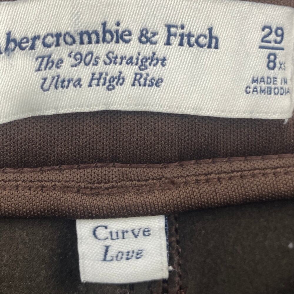 Abercrombie & Fitch The 90s Straight Ultra High Rise Faux Leather Pants 29 8 - Picture 8 of 10